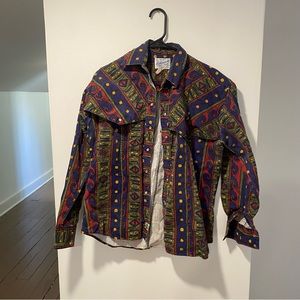 Vtg Tru-West Rockmount Ranch Wear Mens M Southwestern Pearl Snap Button Up Shirt